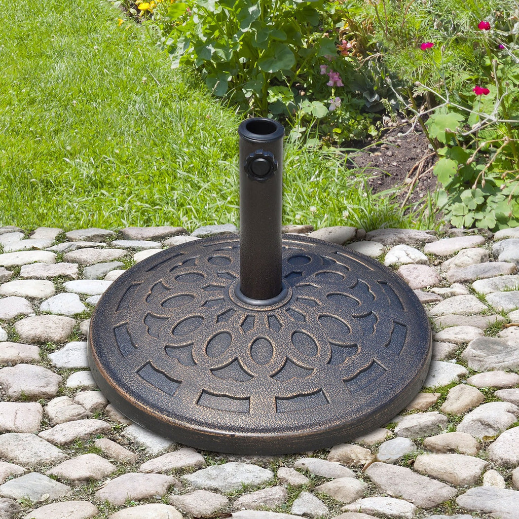 EasyComfort Umbrella Base Parasolvoet 12kg, hars Φ48.5x34 cm voor palen 38-48 mm, brons
