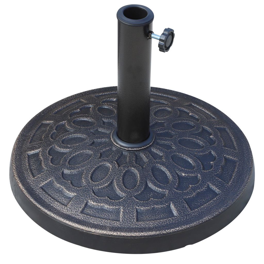 EASYCOMFORT Round Resin Umbrella Base, Brown Φ44x33cm