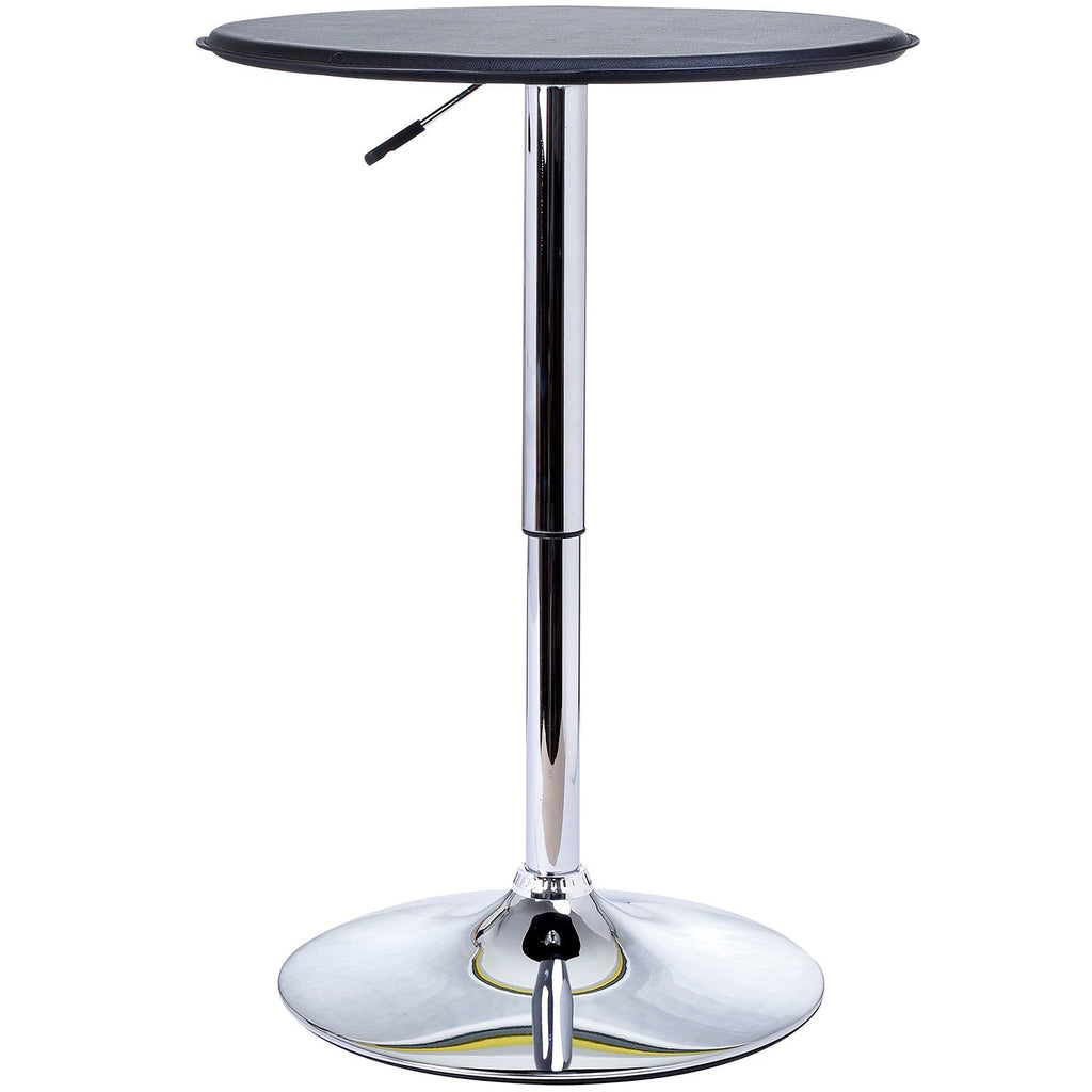 EasyComfort Tavolino da Bar Cromato, Tavolo Rotondo Regolabile in Altezza with Sistema Lift Up, Piano Rotondo Girevole 360° Φ63x67-93cm