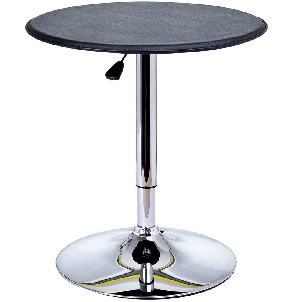 EasyComfort Tavolino da Bar Cromato, Tavolo Rotondo Regolabile in Altezza with Sistema Lift Up, Piano Rotondo Girevole 360° Φ63x67-93cm