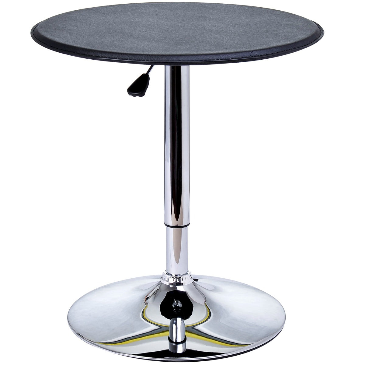 EasyComfort Tavolino da Bar Cromato, Tavolo Rotondo Regolabile in Altezza with Sistema Lift Up, Piano Rotondo Girevole 360° Φ63x67-93cm