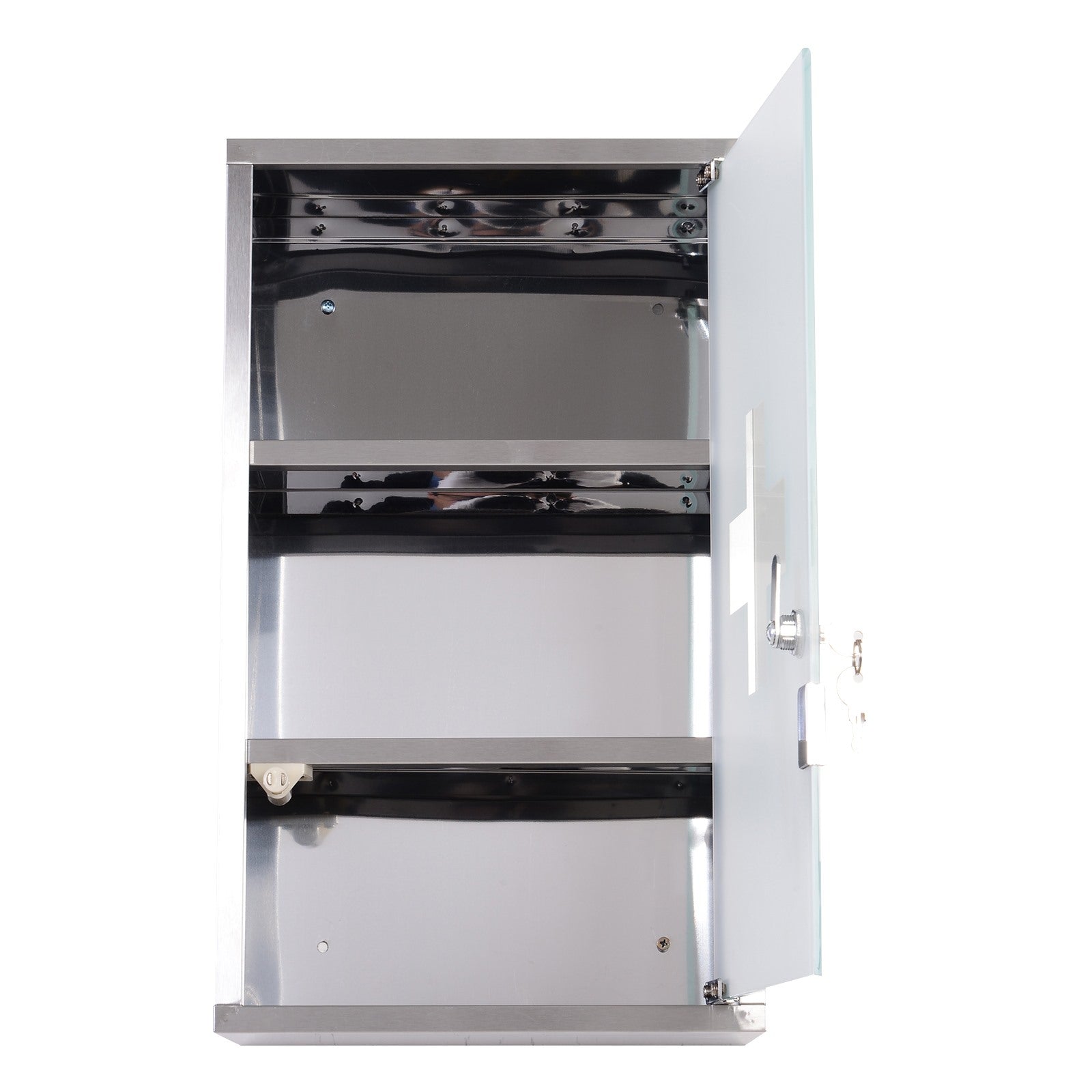 Easycomfort Armadietto medicinali 50x30x18cm Cassetta mobile bagno primo soccorso in acciaio inox with serratura