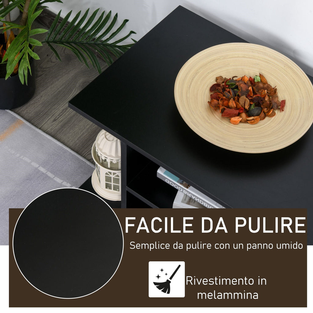 Easycomfort Mobile TV Moderno with Ruote, Mobiletto TV in Legno, 80 × 40 × 40cm black