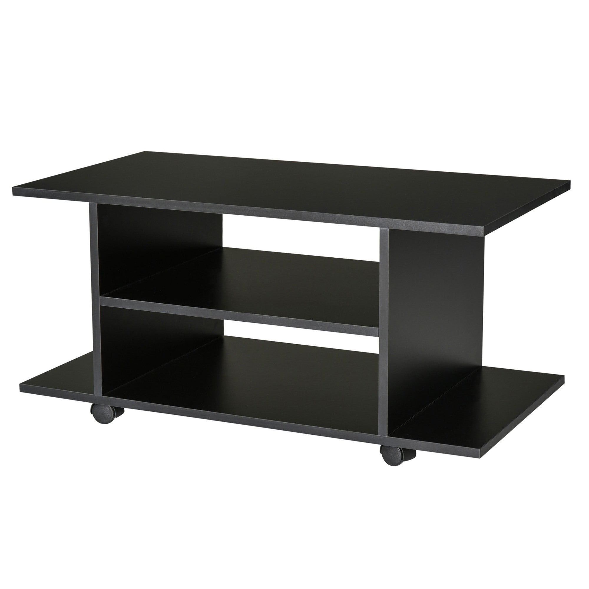 Easycomfort Mobile TV Moderno with Ruote, Mobiletto TV in Legno, 80 × 40 × 40cm black
