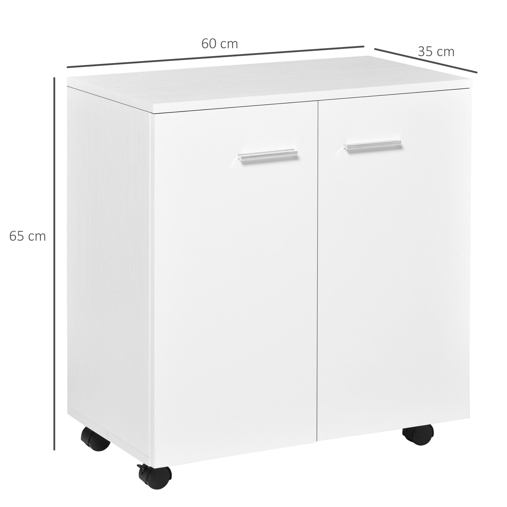 Easycomfort Mobile porta TV in legno with Ruote e 2 ante Console Cassettiera 60x35x65cm (white Violaceo
