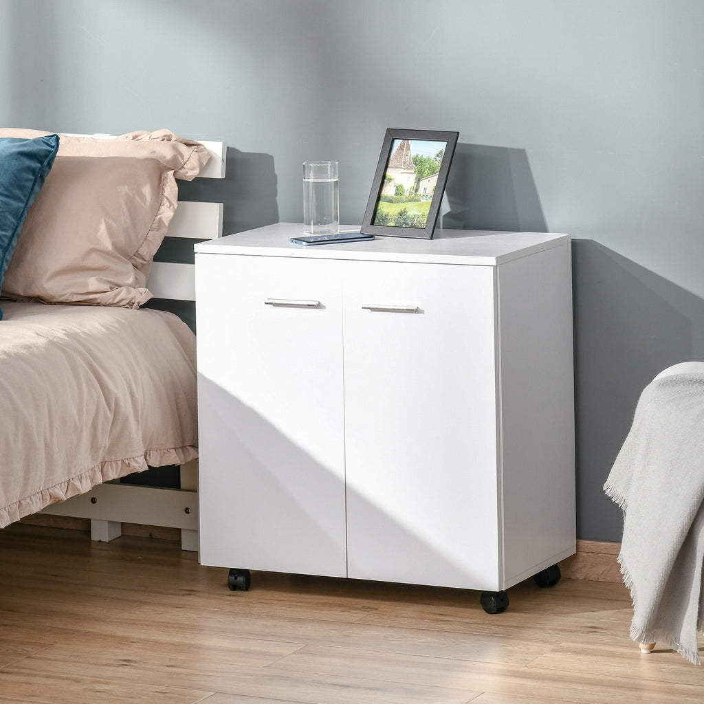 EasyComfort TV-meubel op wielen met 2 deuren 60x35x65 cm wit/violet