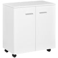 Easycomfort Mobile porta TV in legno with Ruote e 2 ante Console Cassettiera 60x35x65cm (white Violaceo