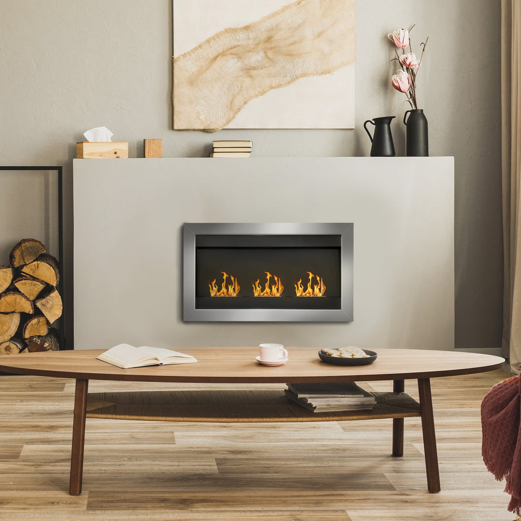 EasyComfort bio-ethanol wandhaard 3 branders 110 x 63 x 16cm