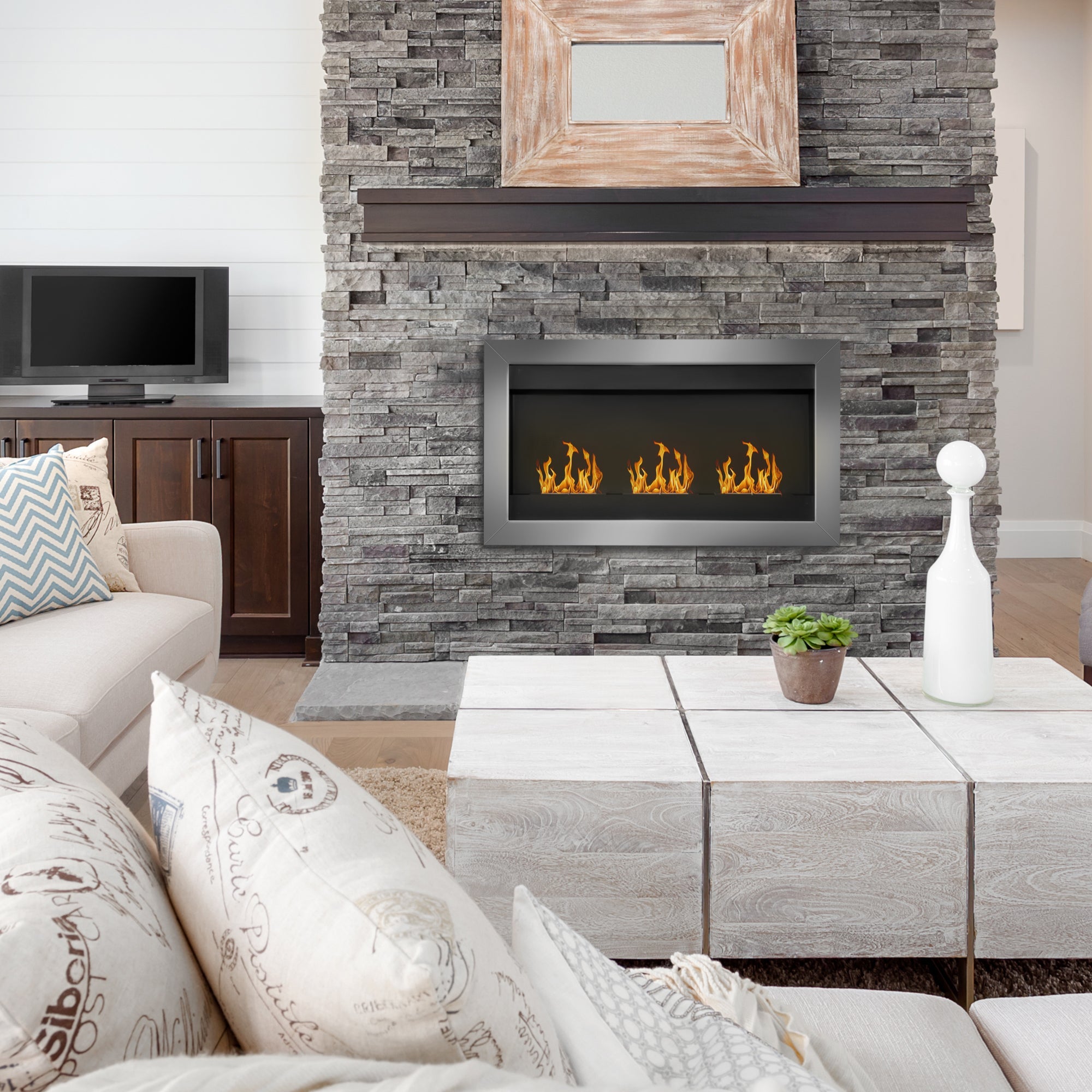 EasyComfort bio-ethanol wandhaard 3 branders 110 x 63 x 16cm