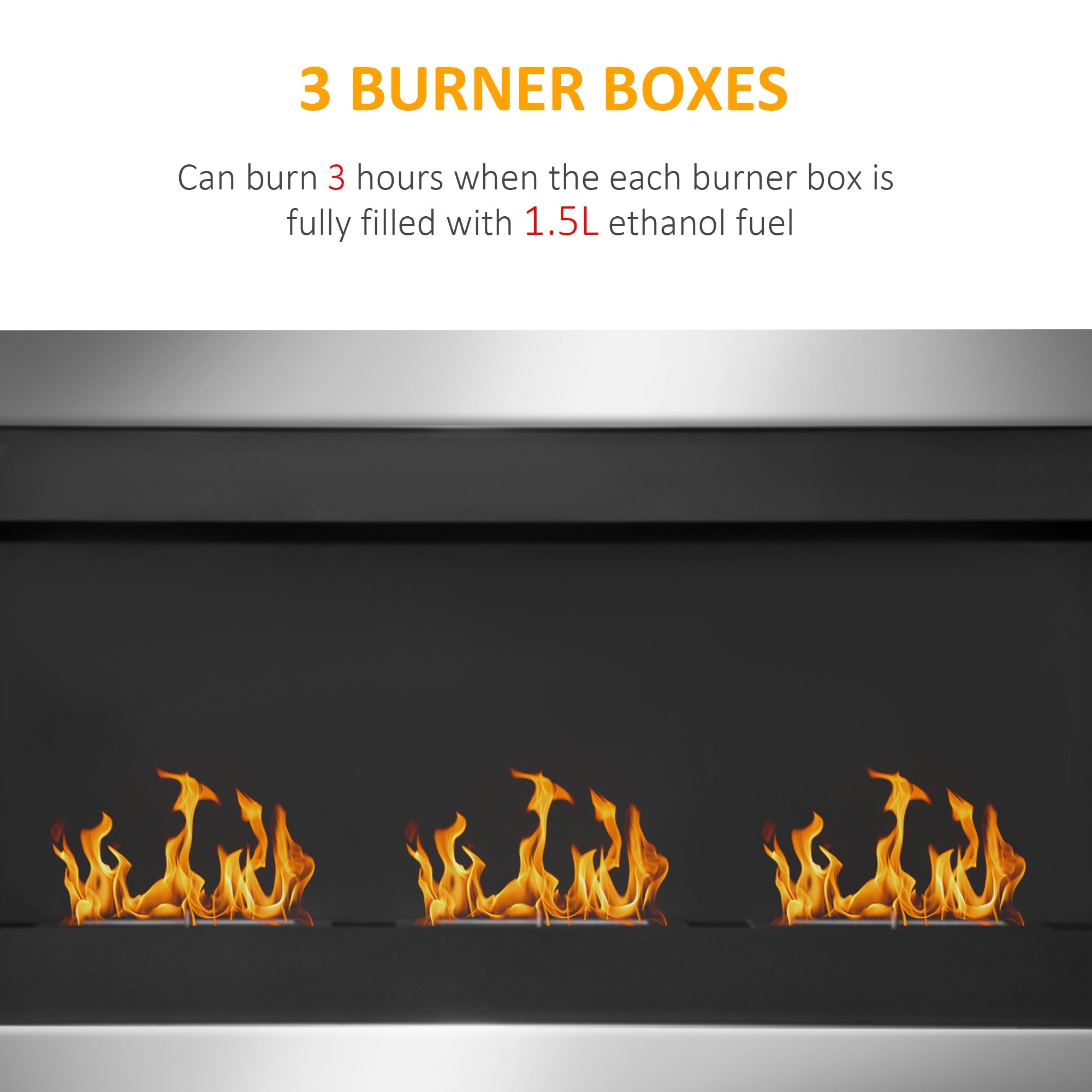 EasyComfort bio-ethanol wandhaard 3 branders 110 x 63 x 16cm