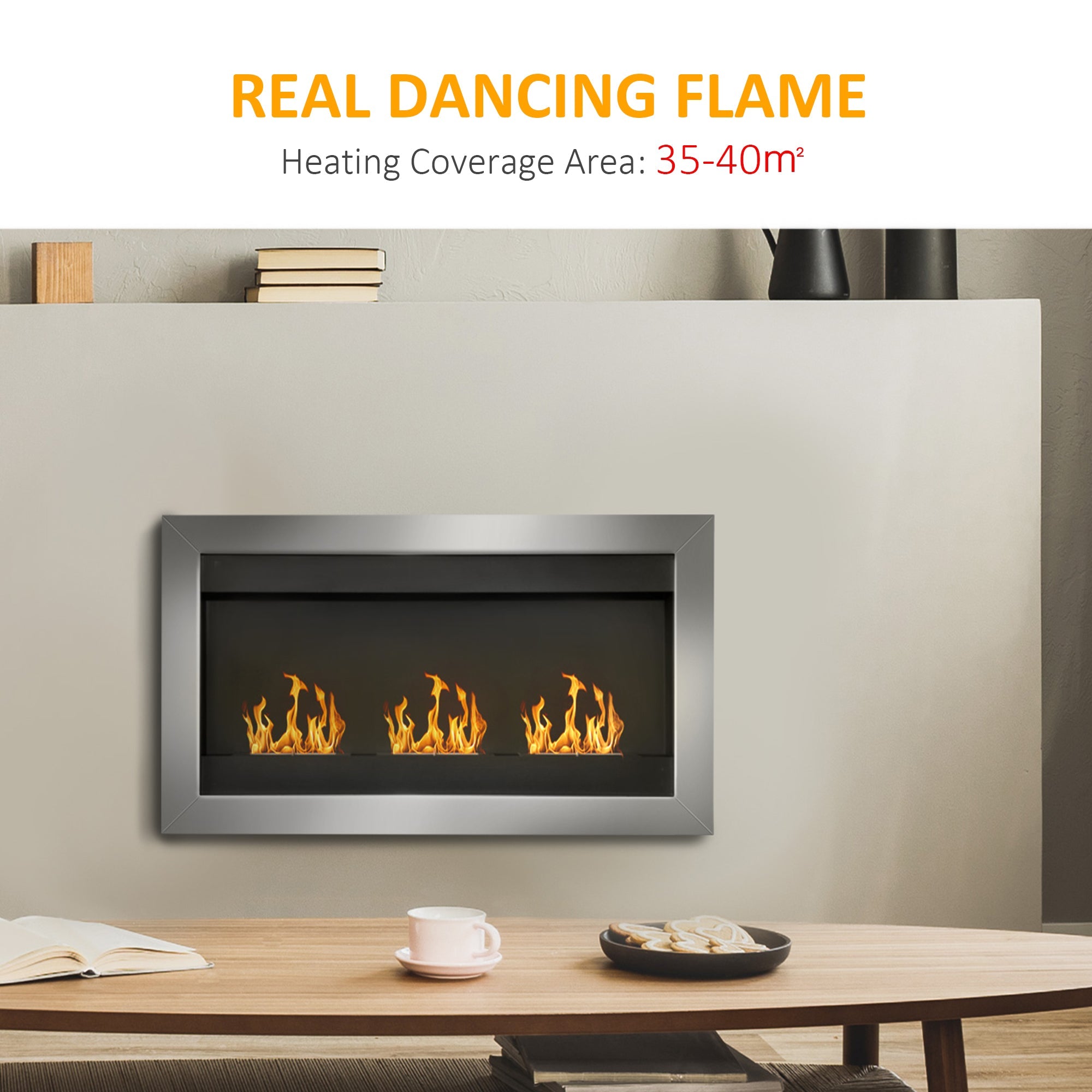 EasyComfort bio-ethanol wandhaard 3 branders 110 x 63 x 16cm
