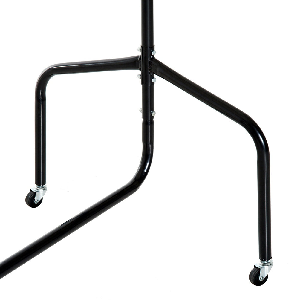 EasyComfort Rella Appendiabiti Attaccapanni in Metallo, Stand per Vestiti with Rotelle, black, 150x60x170cm