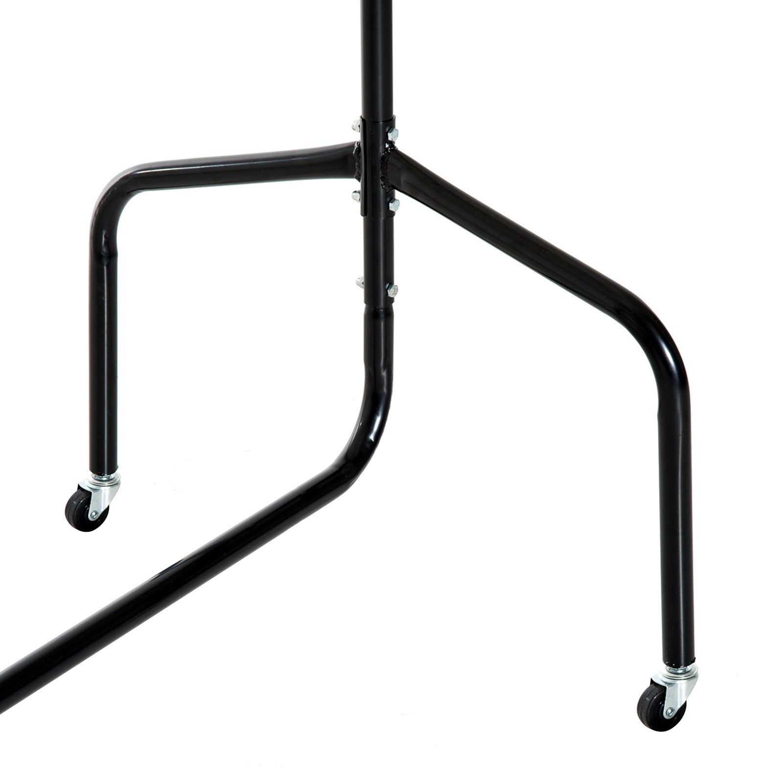 EasyComfort Rella Appendiabiti Attaccapanni in Metallo, Stand per Vestiti with Rotelle, black, 150x60x170cm