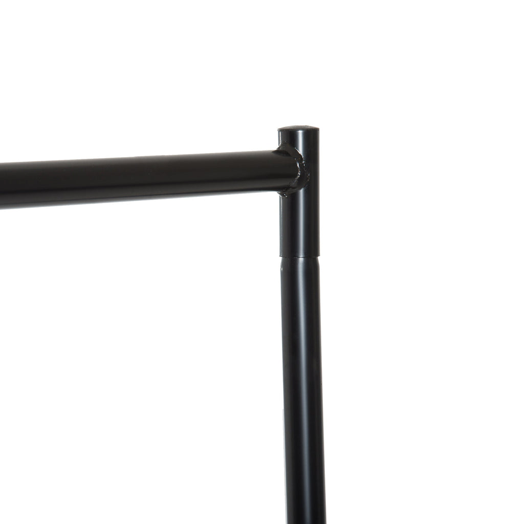 EasyComfort Rella Appendiabiti Attaccapanni in Metallo, Stand per Vestiti with Rotelle, black, 150x60x170cm