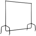 EasyComfort Rella Appendiabiti Attaccapanni in Metallo, Stand per Vestiti with Rotelle, black, 150x60x170cm