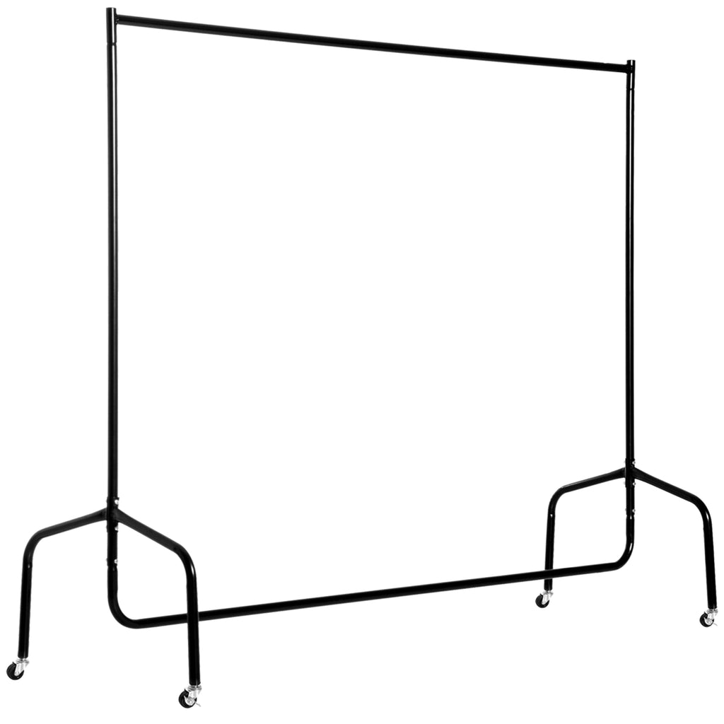 EasyComfort Rella Appendiabiti Attaccapanni in Metallo, Stand per Vestiti with Rotelle, black, 150x60x170cm