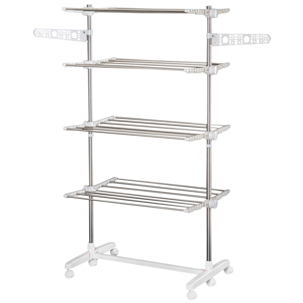 EasyComfort inklapbaar droogrek met 6 wielen 142x55x172 cm