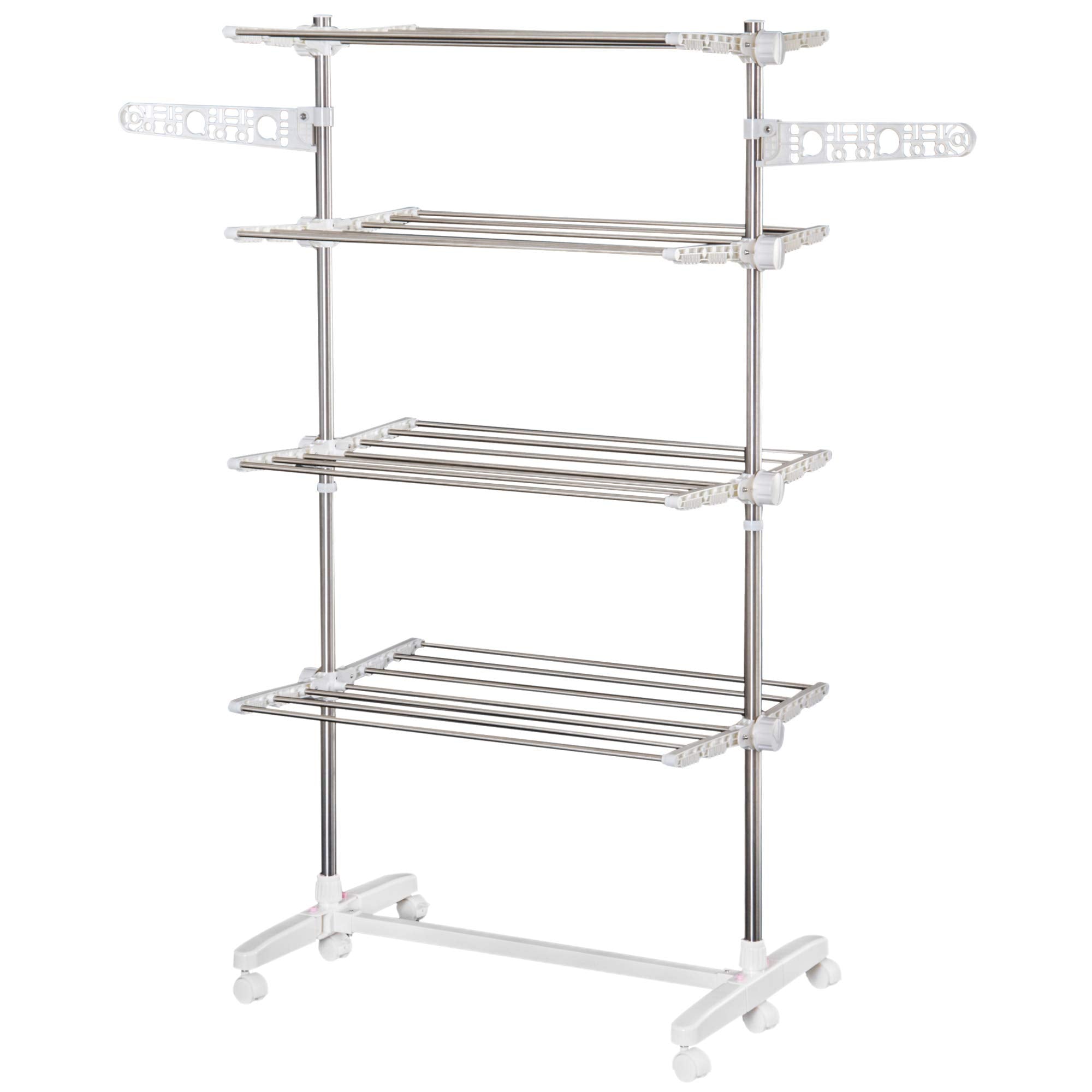 EasyComfort inklapbaar droogrek met 6 wielen 142x55x172 cm