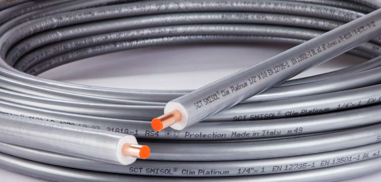 Tubo Rame SCTubes SMISOL CLIM PLATINUM Per Climatizzazione 50 Metri Spessore 0,8 mm with Diametro 1/4 - 3/8 - 1/2