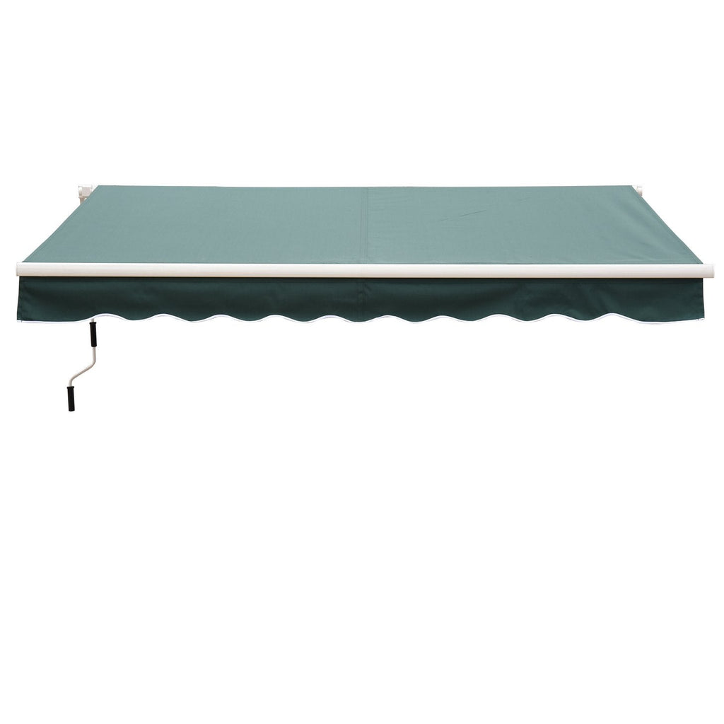 EASYCOMFORT Awning with Arms 2.5x2m Manual Roller in Aluminum and Green Polyester