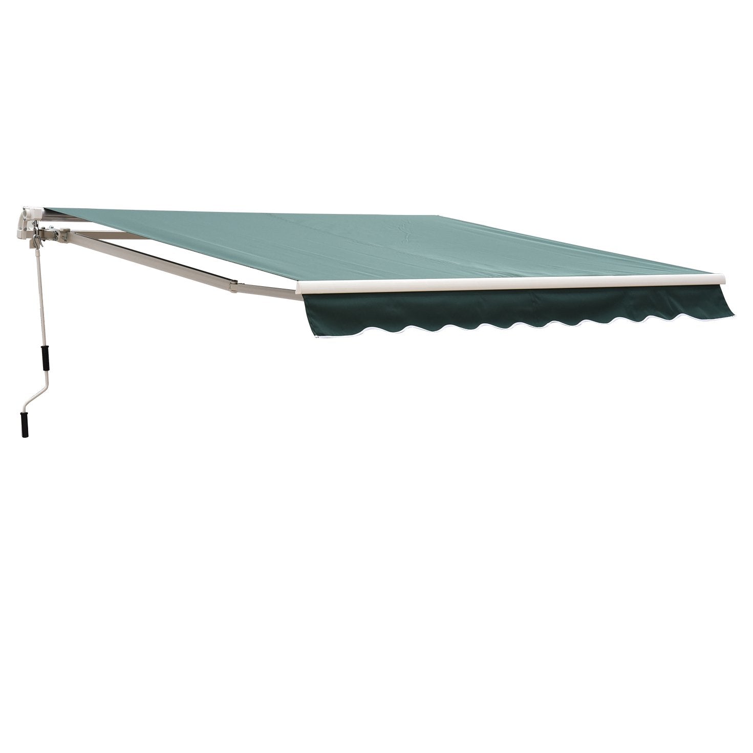 EASYCOMFORT Awning with Arms 2.5x2m Manual Roller in Aluminum and Green Polyester