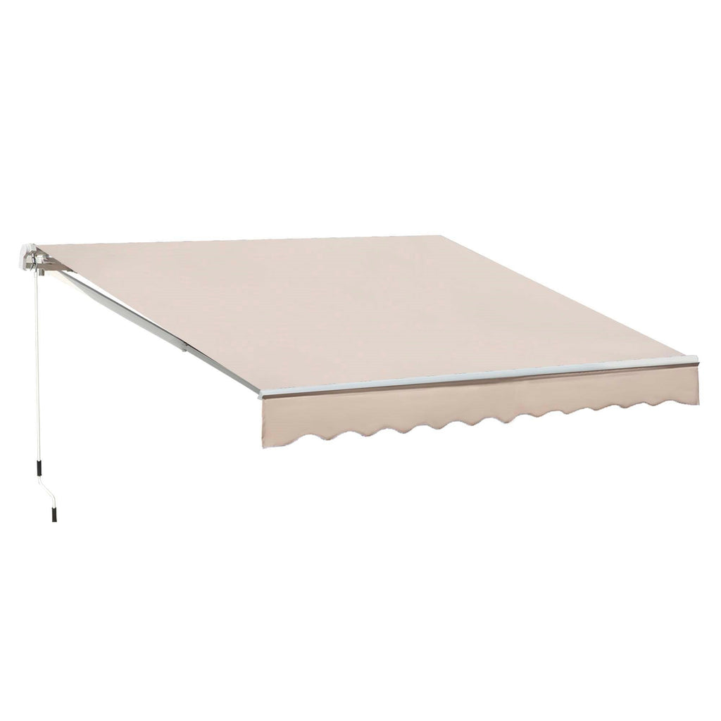 EASYCOMFORT Outdoor Awning with Arms with Crank, Metal and Polyester, 3x2.5m Beige
