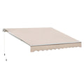 EASYCOMFORT Outdoor Awning with Arms with Crank, Metal and Polyester, 3x2.5m Beige