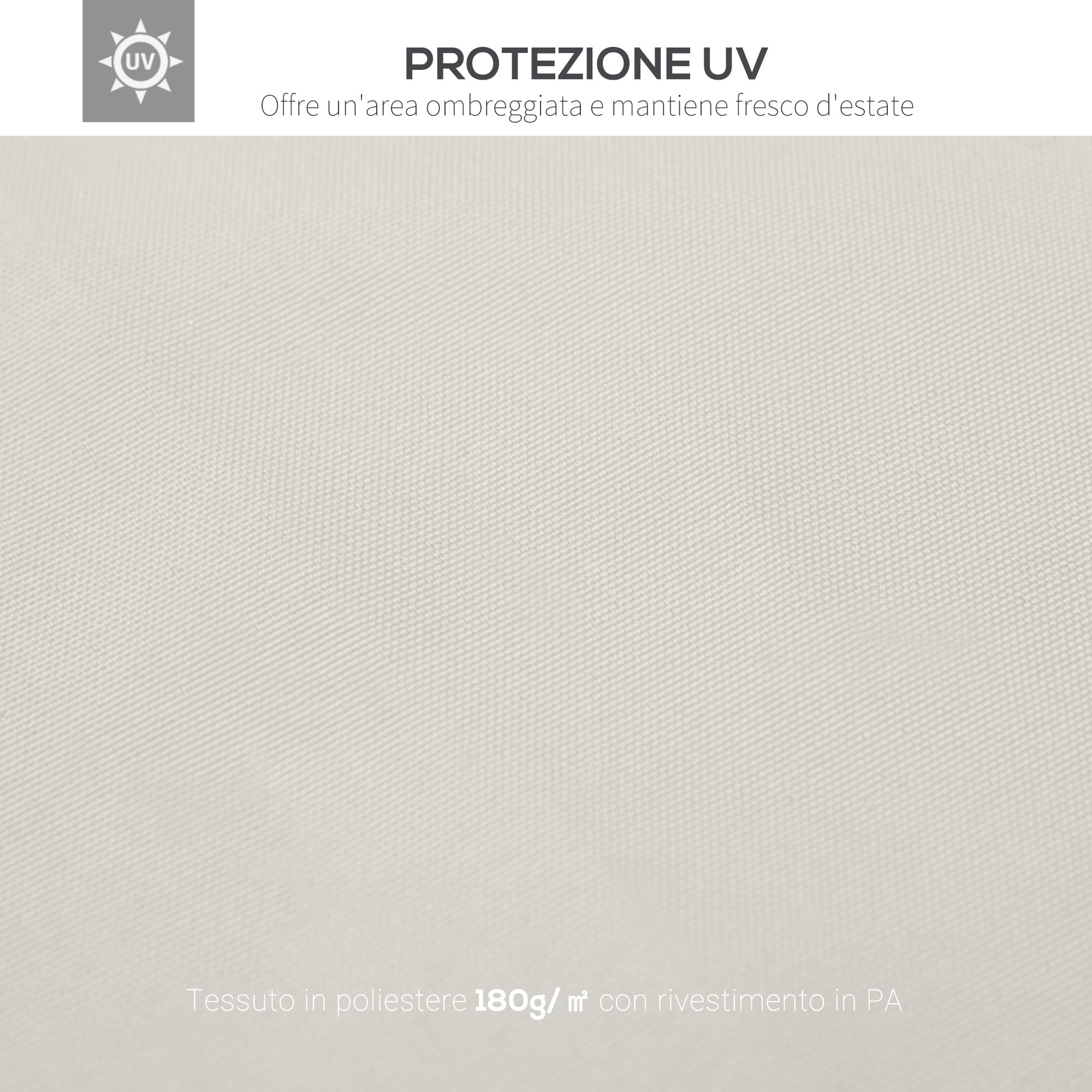 EASYCOMFORT Garden Gazebo Cover Waterproof Anti-UV Replacement Roof in Polyester 3x3m Cream