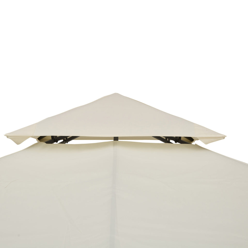 EASYCOMFORT Garden Gazebo Cover Waterproof Anti-UV Replacement Roof in Polyester 3x3m Cream