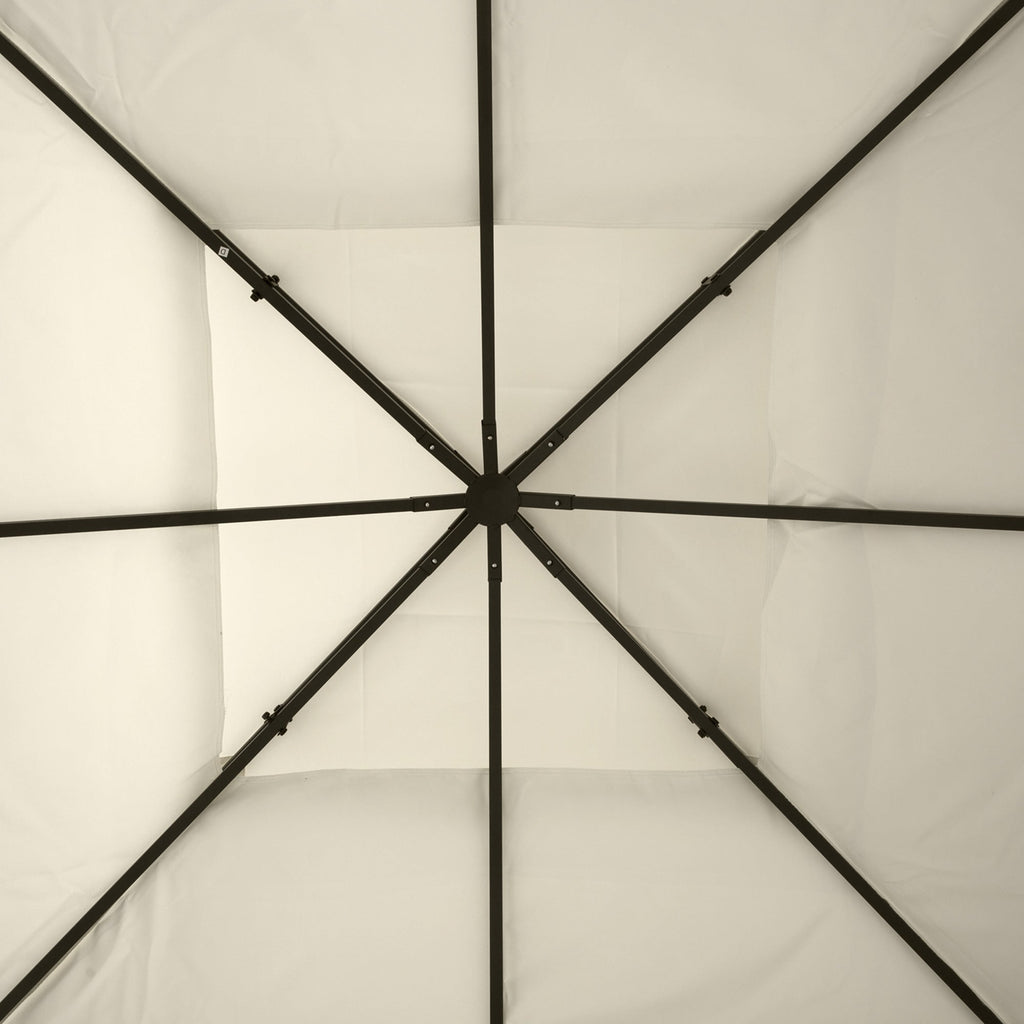 EASYCOMFORT Garden Gazebo Cover Waterproof Anti-UV Replacement Roof in Polyester 3x3m Cream