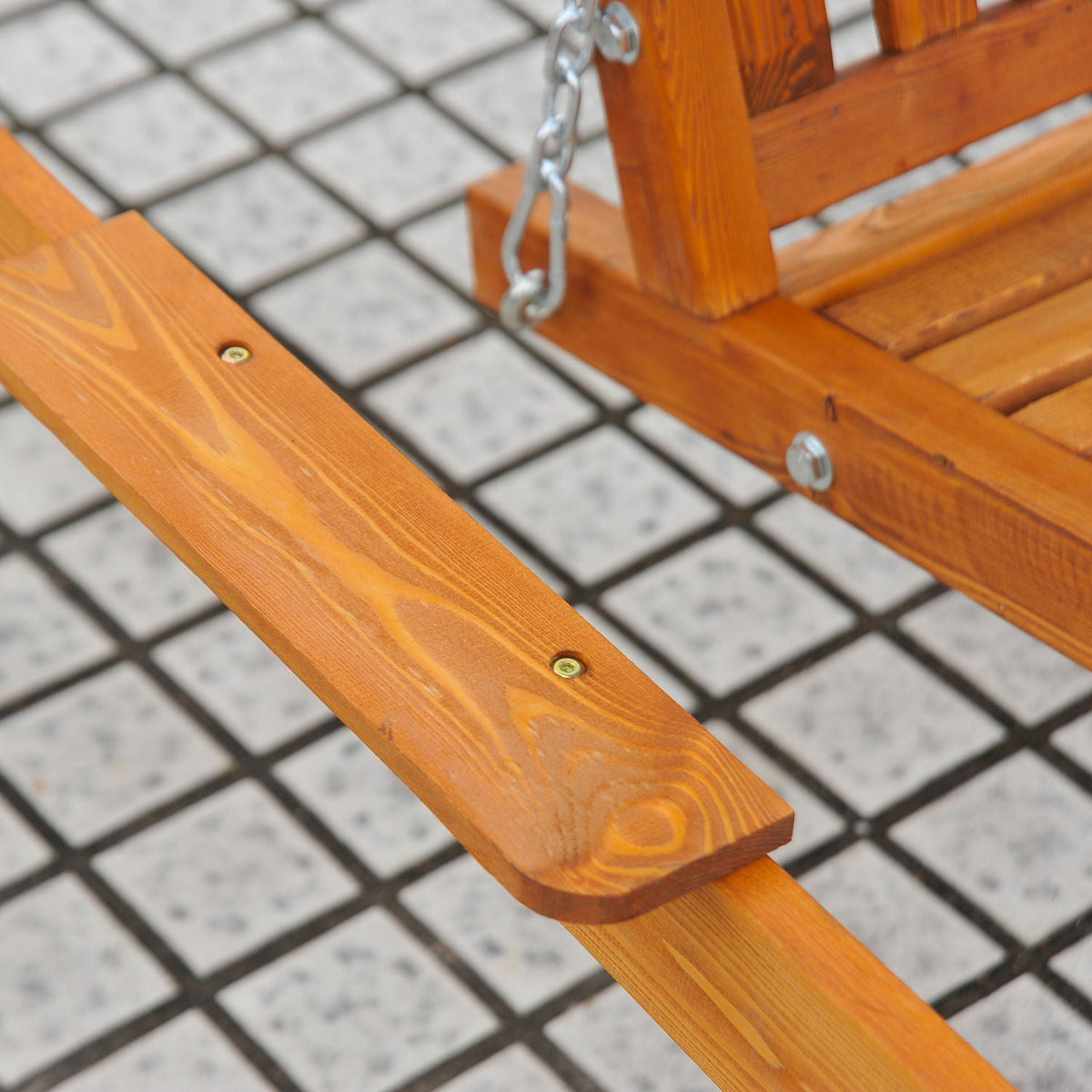 EasyComfort 3-zits tuinschommel met houten overkapping 200 x 130 x 185cm