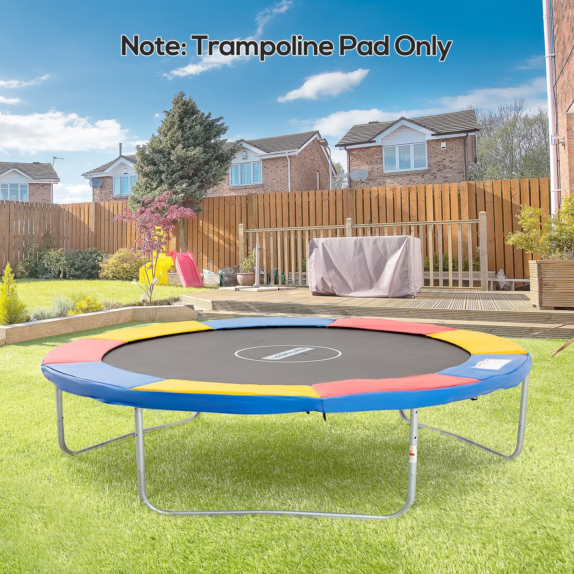 EASYCOMFORT Padded Trampoline Edge Cover, Protection for Trampoline in PVC Red Blue Yellow (Ø305cm)