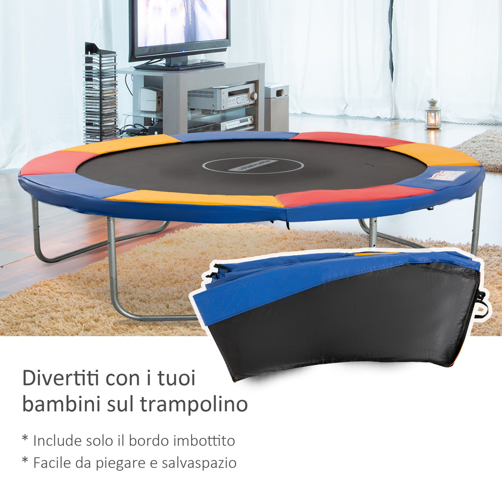 EASYCOMFORT Padded Trampoline Edge Cover, Protection for Trampoline in PVC Red Blue Yellow (Ø305cm)