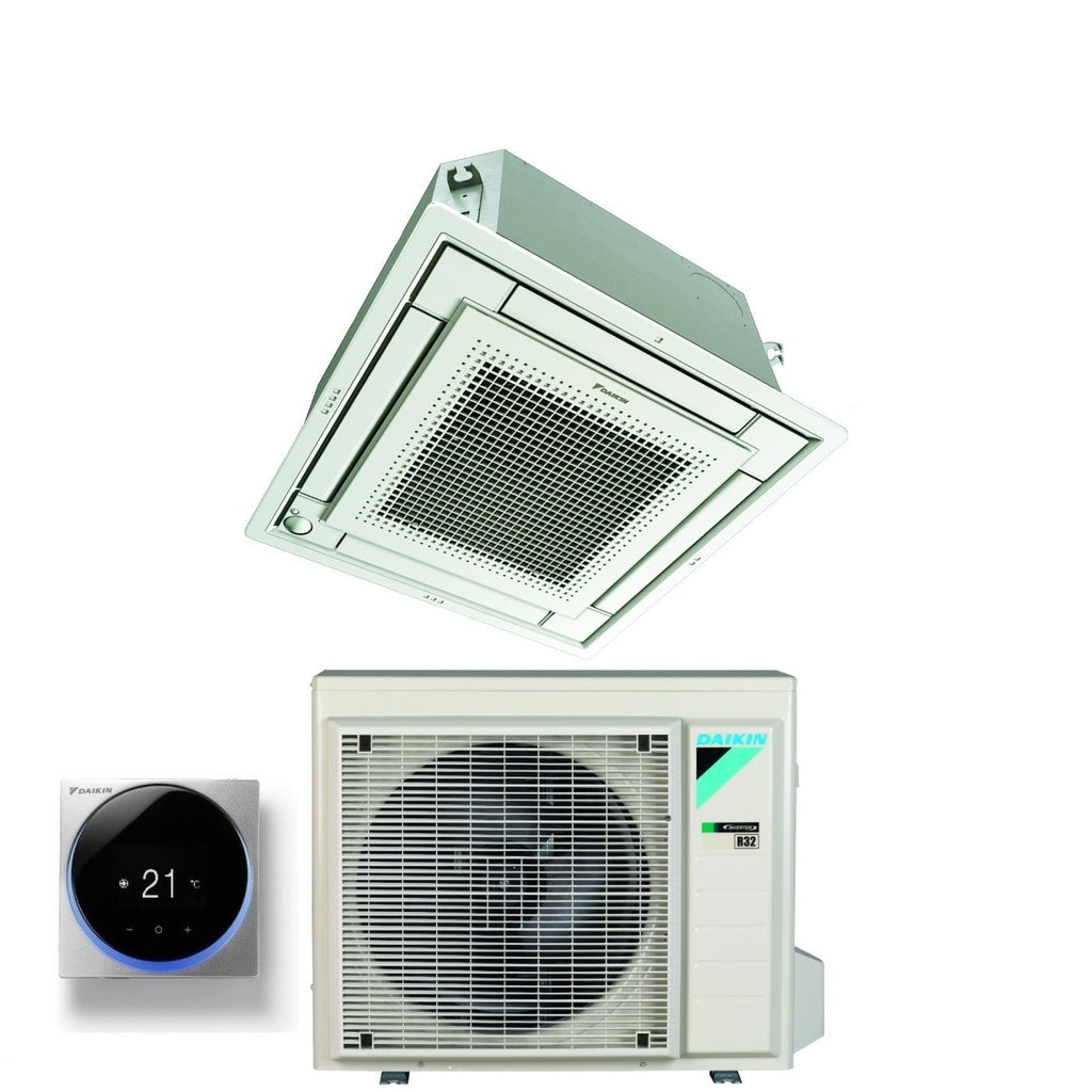 Daikin Fully Flat Cassette Air Conditioner 18000 BTU FFA50A9 R-32 Wi-Fi Optional with White Grille Included Class A+/A - Italian Warranty