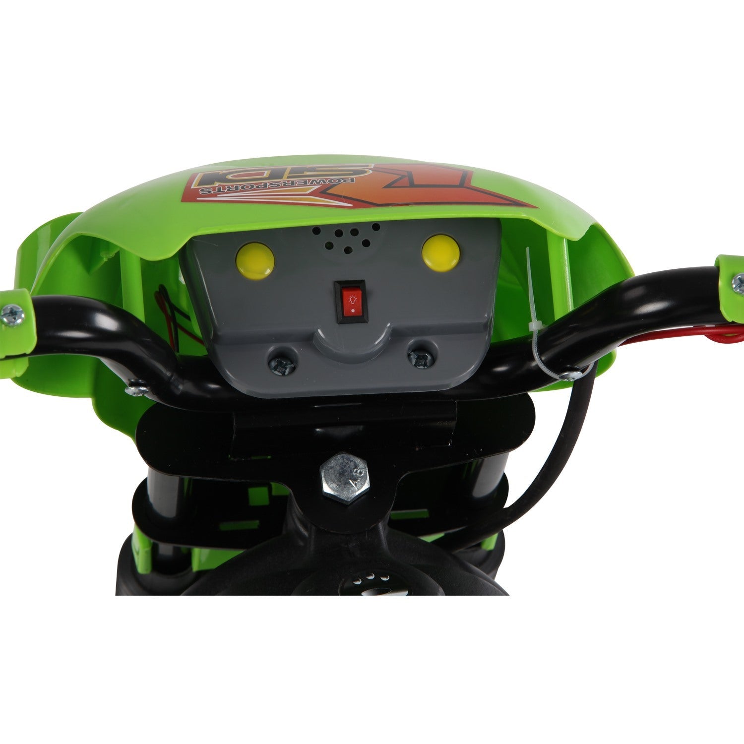 Easycomfort Moto Cross Elettrica with Rotelle Verde per Bambini 3 anni e più, Batteria 6V Velocità 2.5km/h, 102 x 53 x 66cm