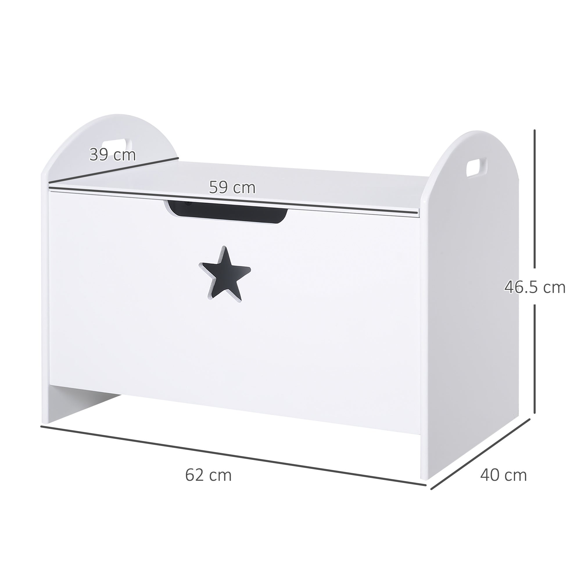 EasyComfort speelgoedkist 62x40x46.5 cm – wit