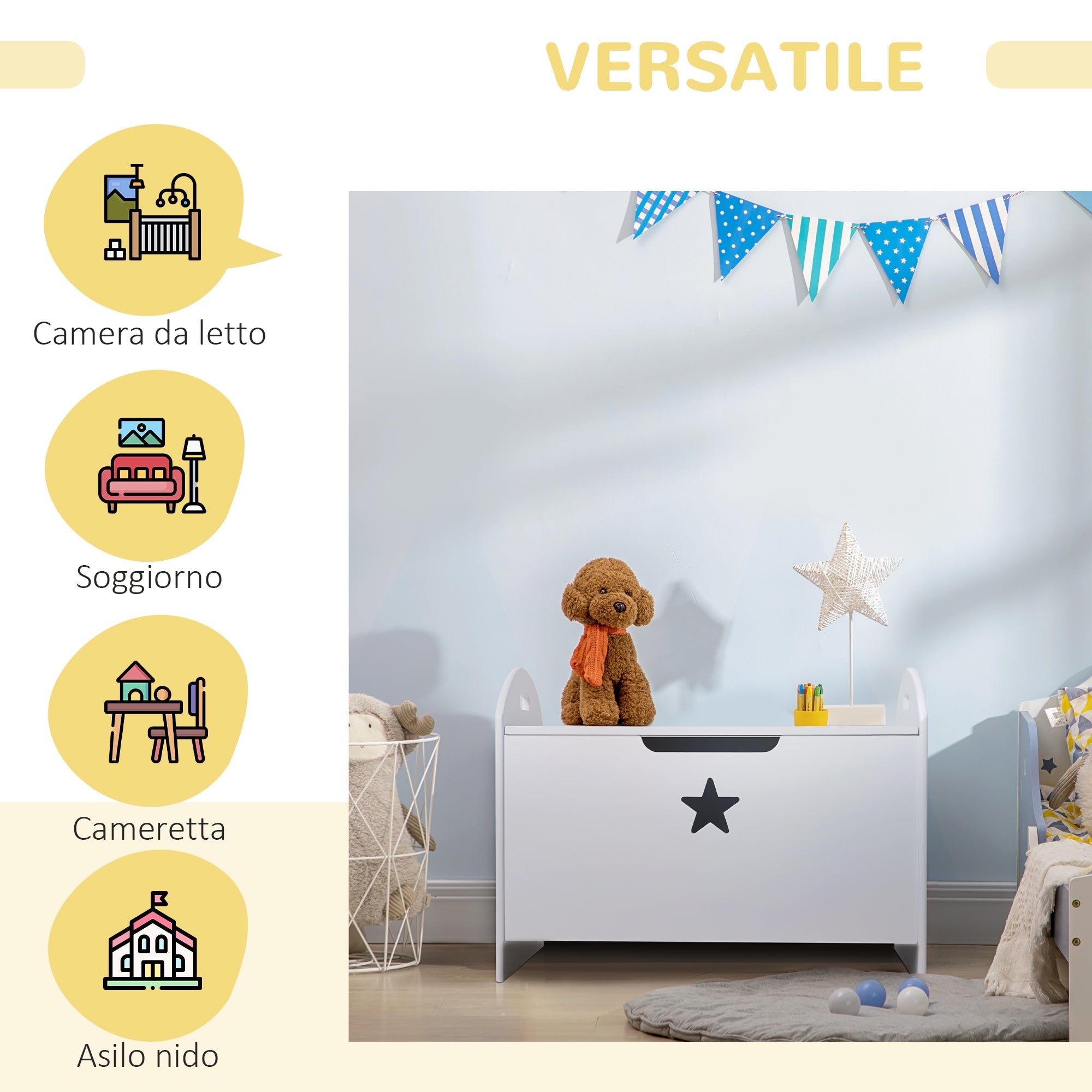 EasyComfort speelgoedkist 62x40x46.5 cm – wit