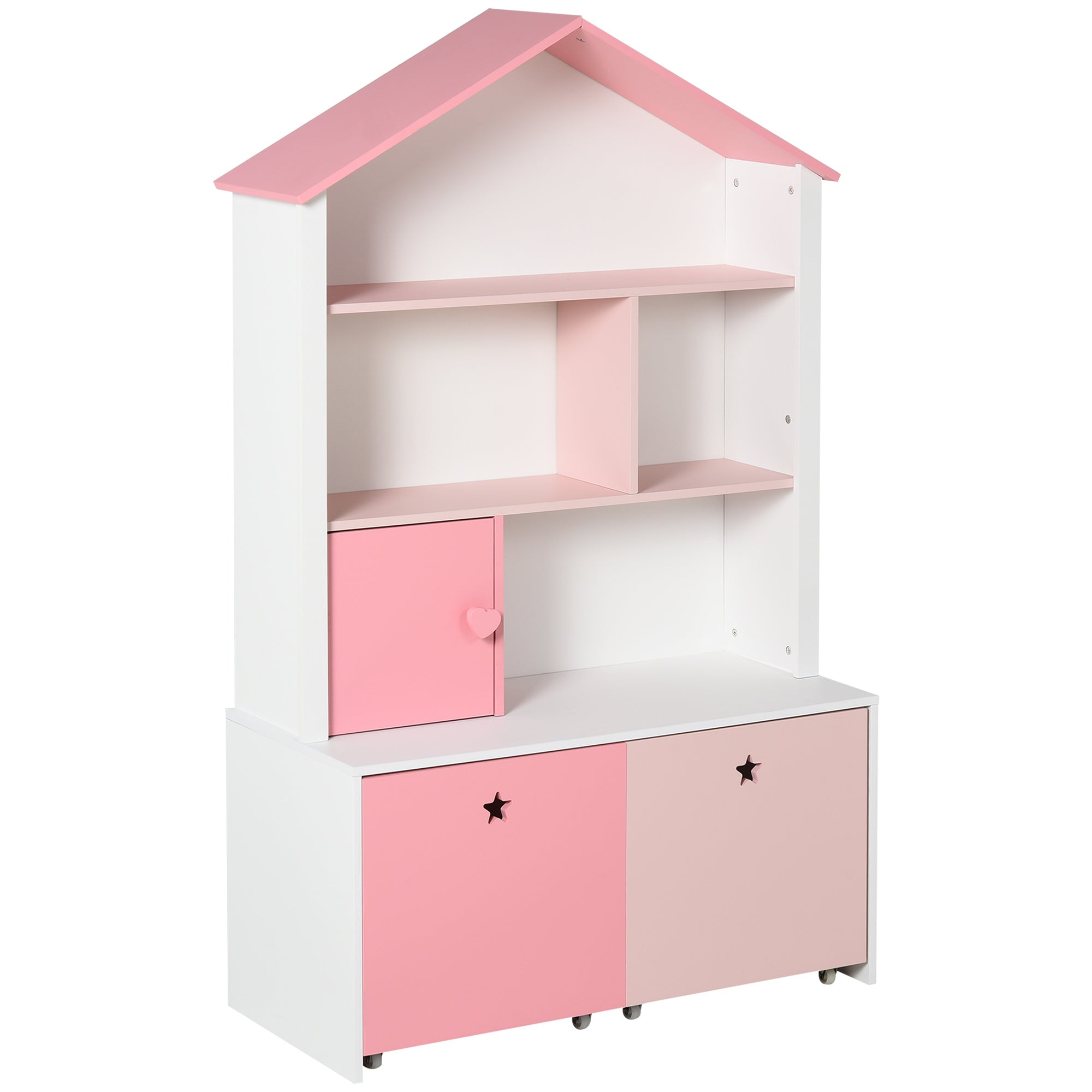 EasyComfort speelgoedkast roze met 2 lades 80 x 34 x 130 cm
