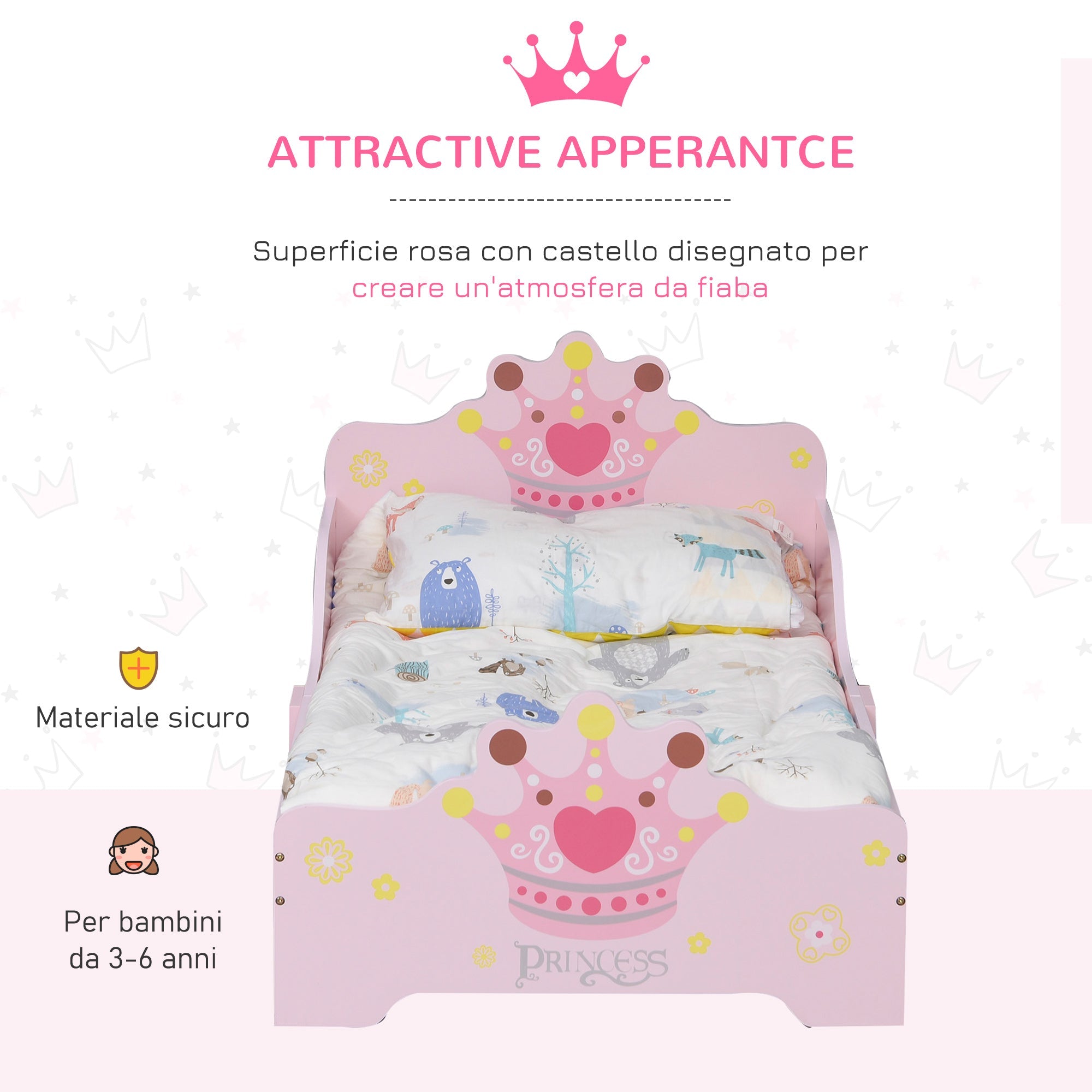 EasyComfort kinderbed 143x73x60 cm – roze
