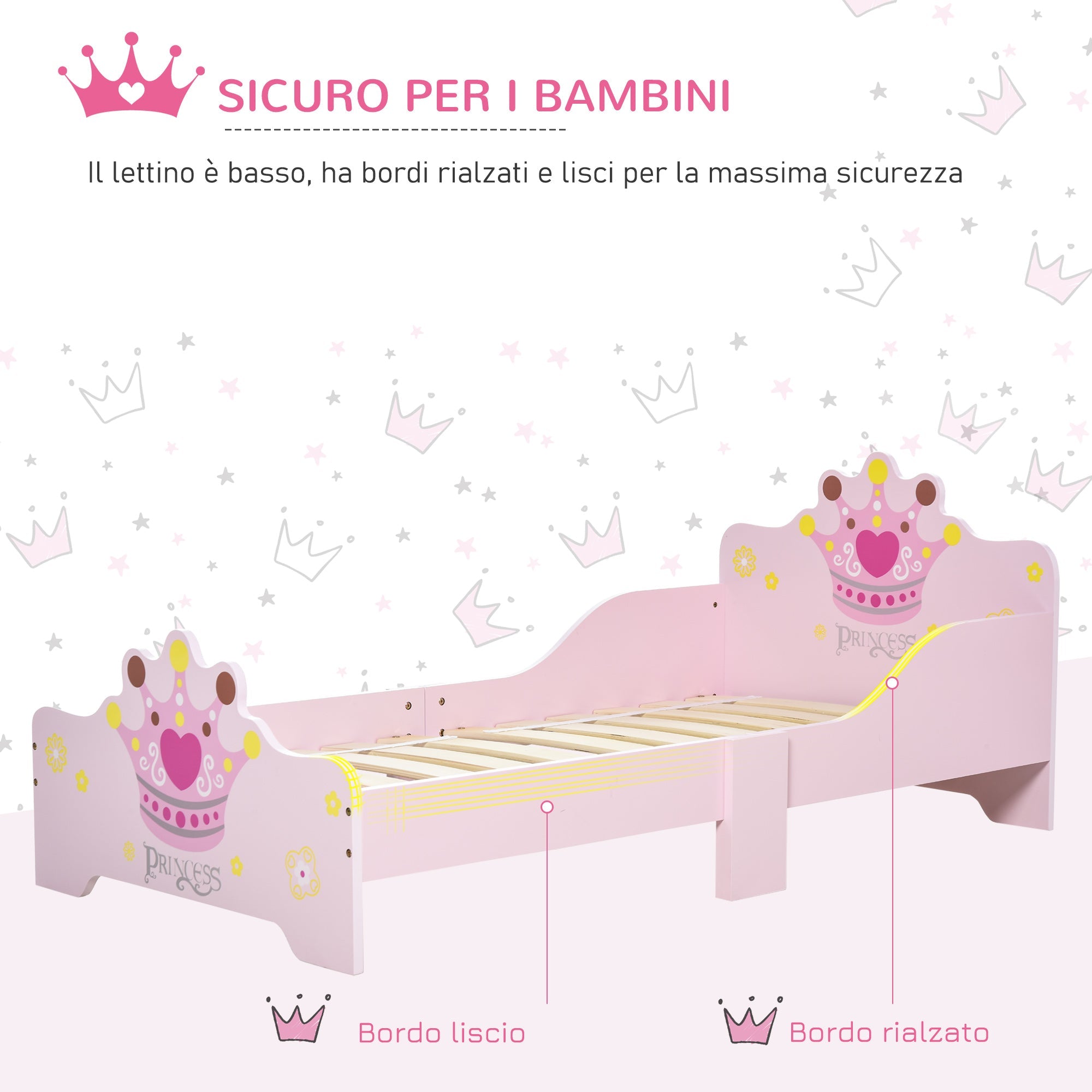 EasyComfort kinderbed 143x73x60 cm – roze