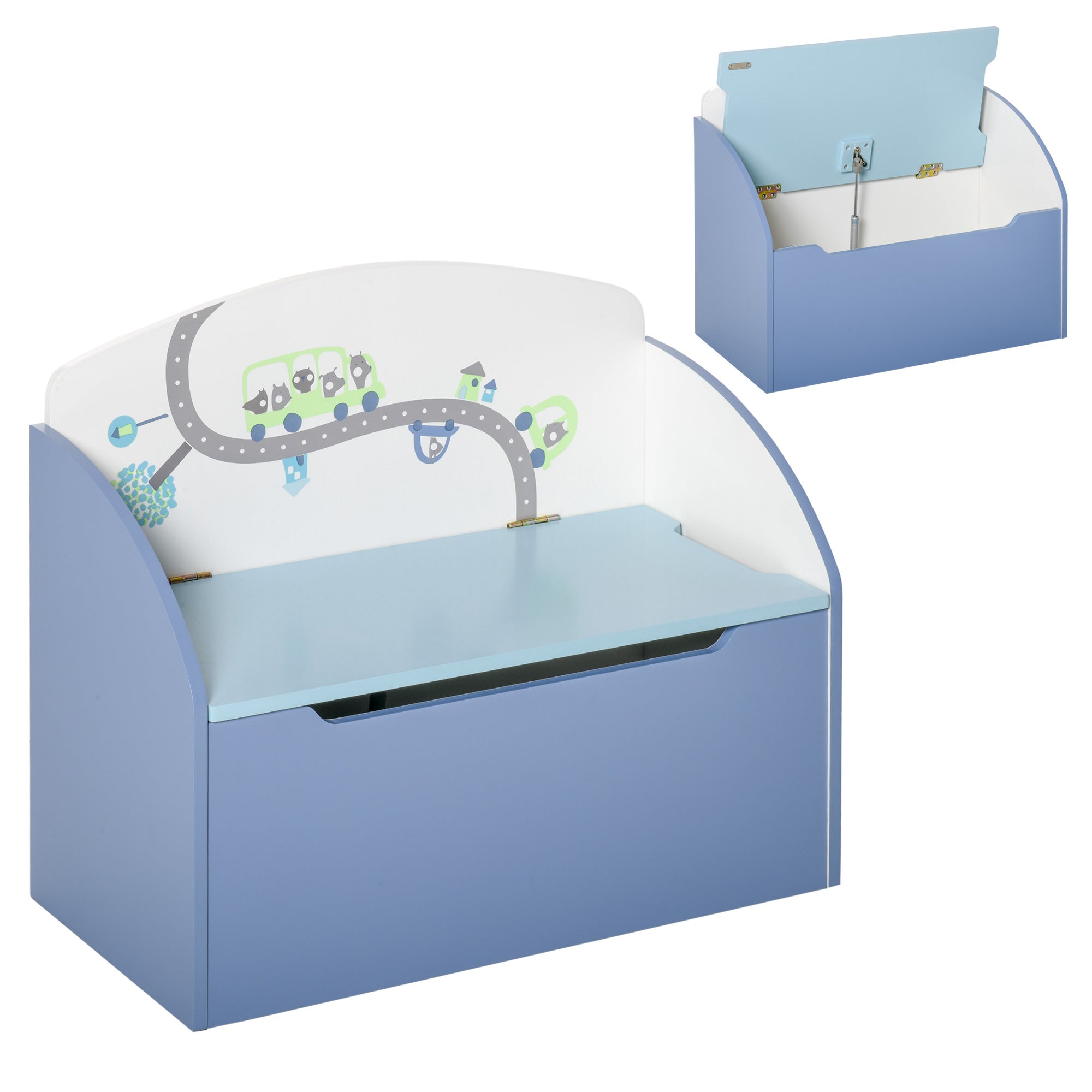 EasyComfort opbergbank voor speelgoed blauw 60 x 30 x 50 cm