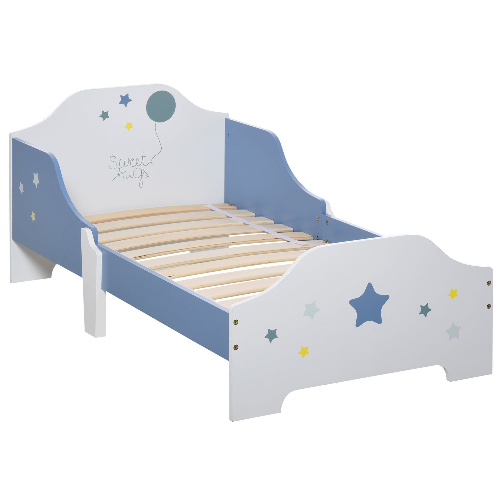 EasyComfort kinderbed blauw/wit 143 x 74 x 59 cm