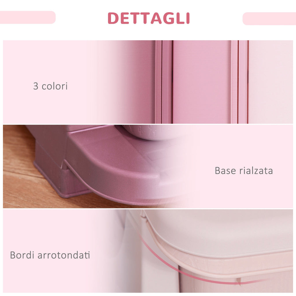 EasyComfort ladekast kunststof 3 lades 37x37x56.5 cm roze
