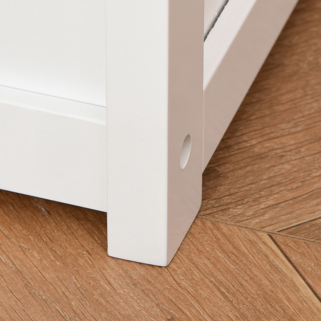 Easycomfort Cassapanca per Bambini 2 in 1 in Legno with Pistone per Chiusura Sicura, 60x30x50cm white e Legno Naturale
