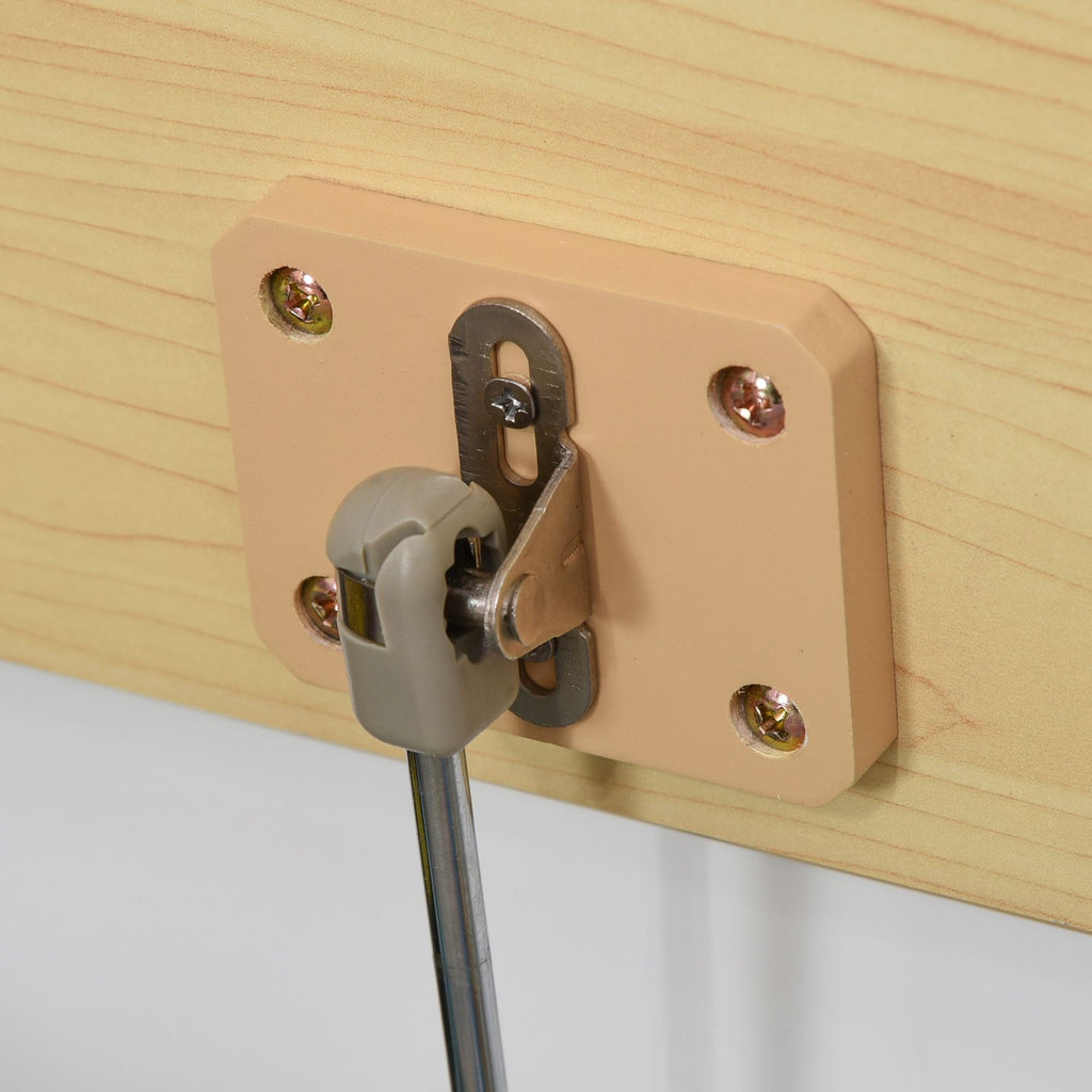 Easycomfort Cassapanca per Bambini 2 in 1 in Legno with Pistone per Chiusura Sicura, 60x30x50cm white e Legno Naturale