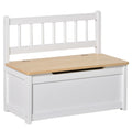 Easycomfort Cassapanca per Bambini 2 in 1 in Legno with Pistone per Chiusura Sicura, 60x30x50cm white e Legno Naturale