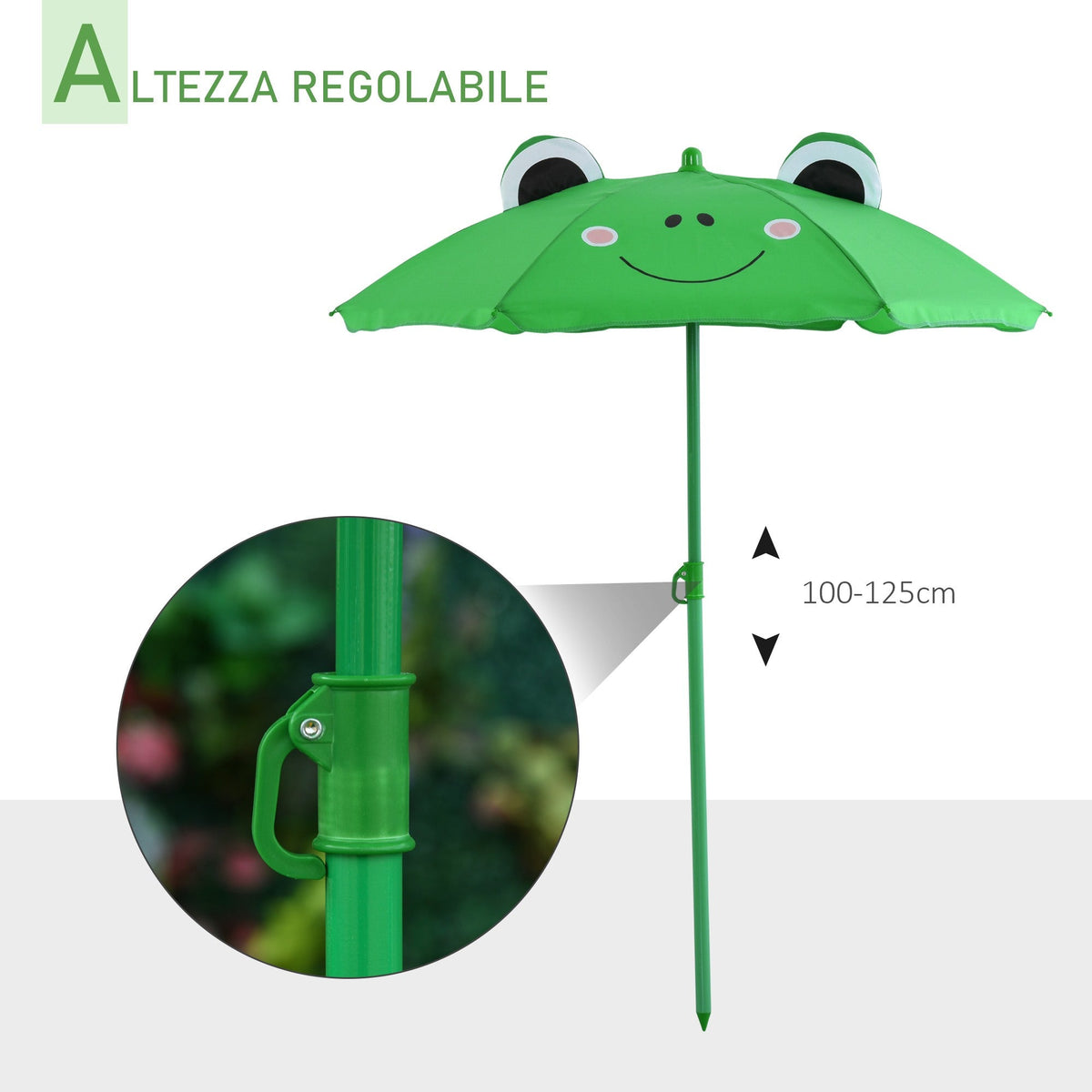 EasyComfort kinder tuinset - 2 opvouwbare stoelen en parasol, groen