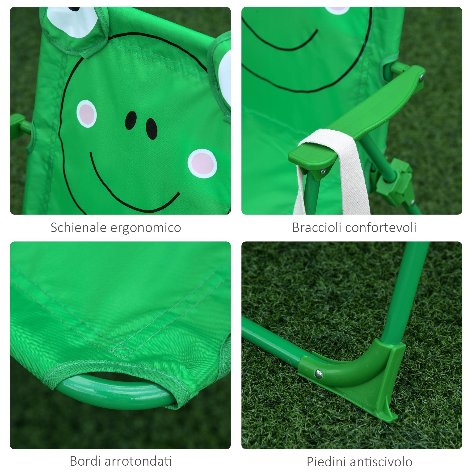 EasyComfort kinder tuinset - 2 opvouwbare stoelen en parasol, groen