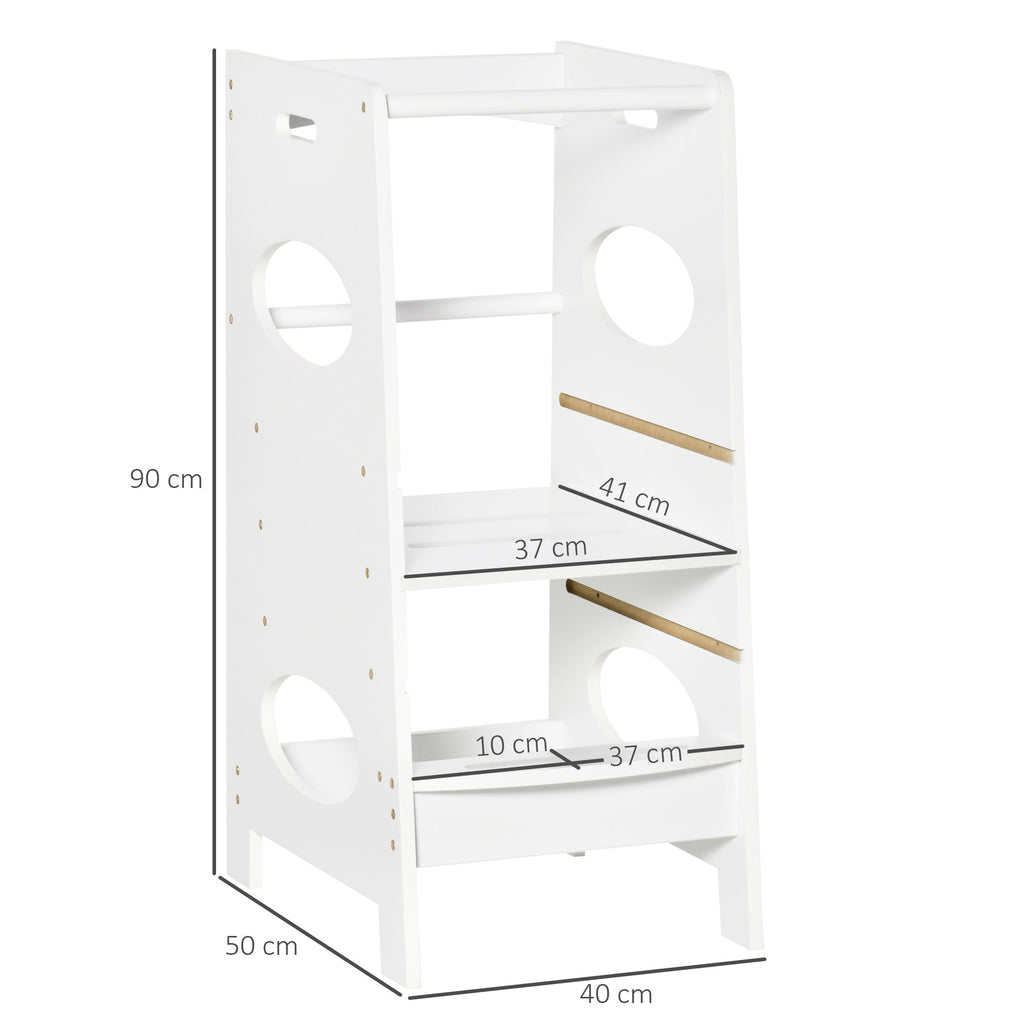 EasyComfort Montessori leertoren verstelbaar 40x50x90 cm wit
