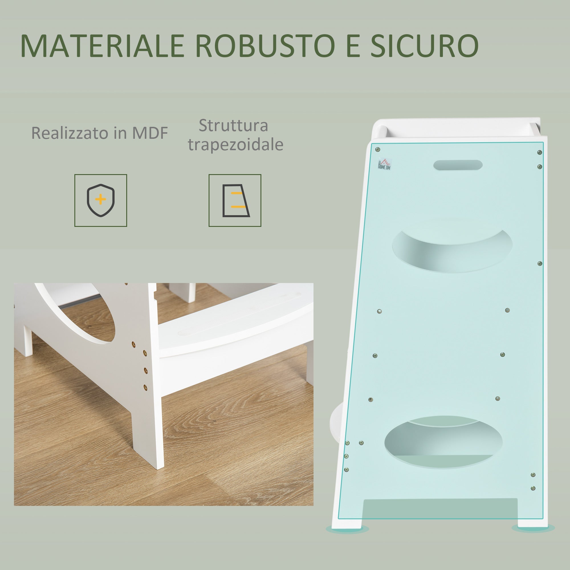 EasyComfort Montessori leertoren verstelbaar 40x50x90 cm wit
